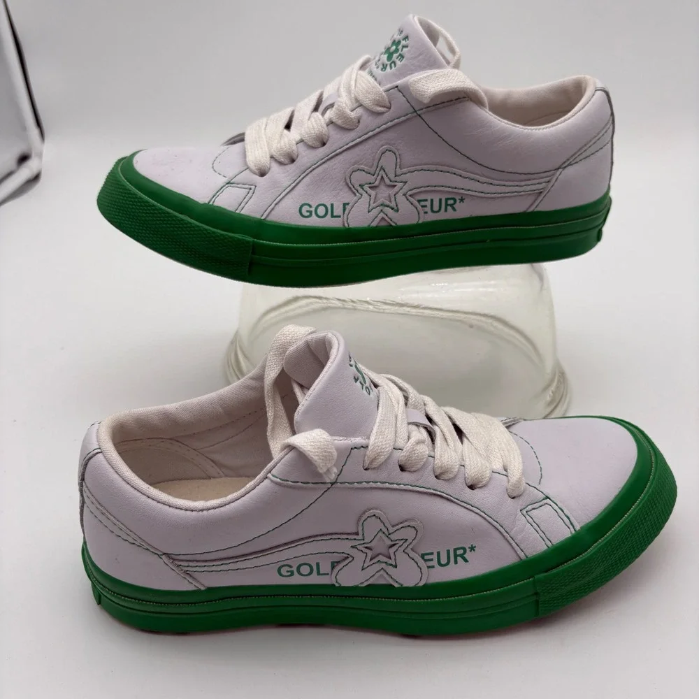 Converse Golf Le Fleur One Star White Kelly Green Leather Sneakers 164025C W 6